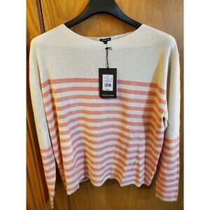 Striped Cream and Pink Sweater